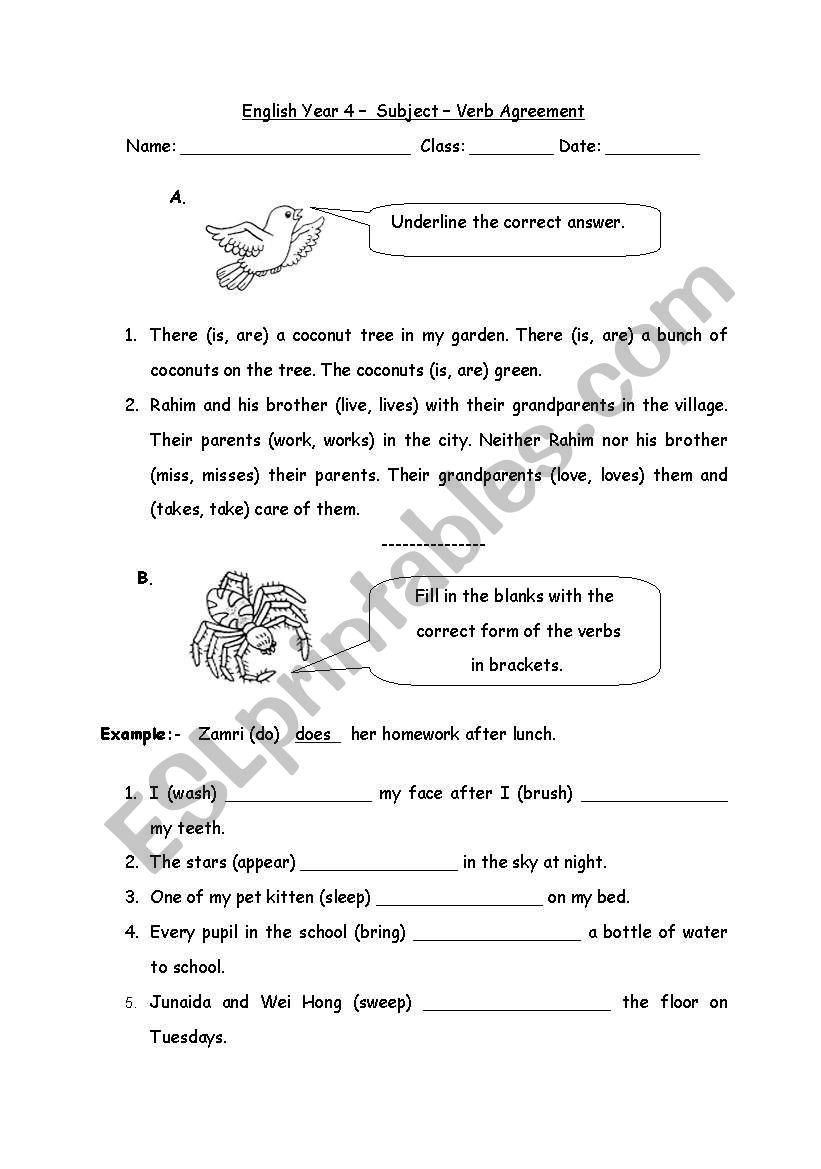 english-worksheets-subject-verb-agreement