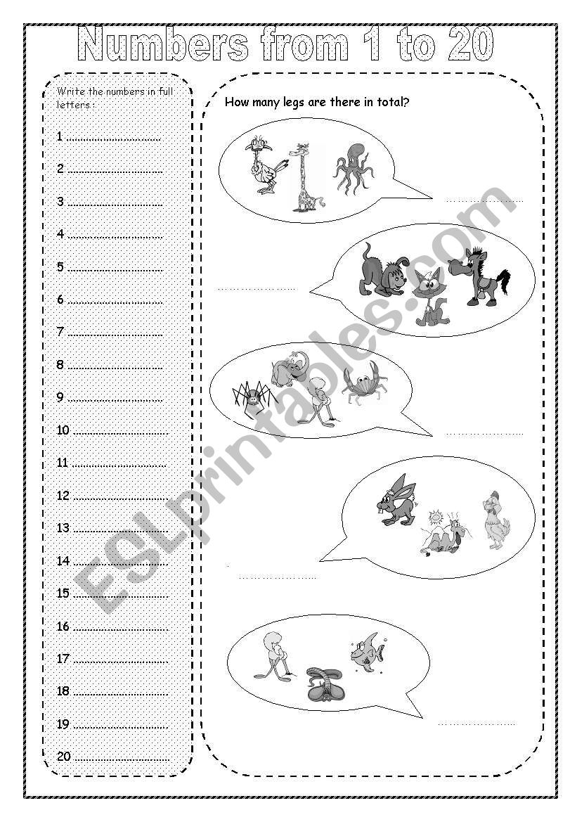 numbers game (2) worksheet