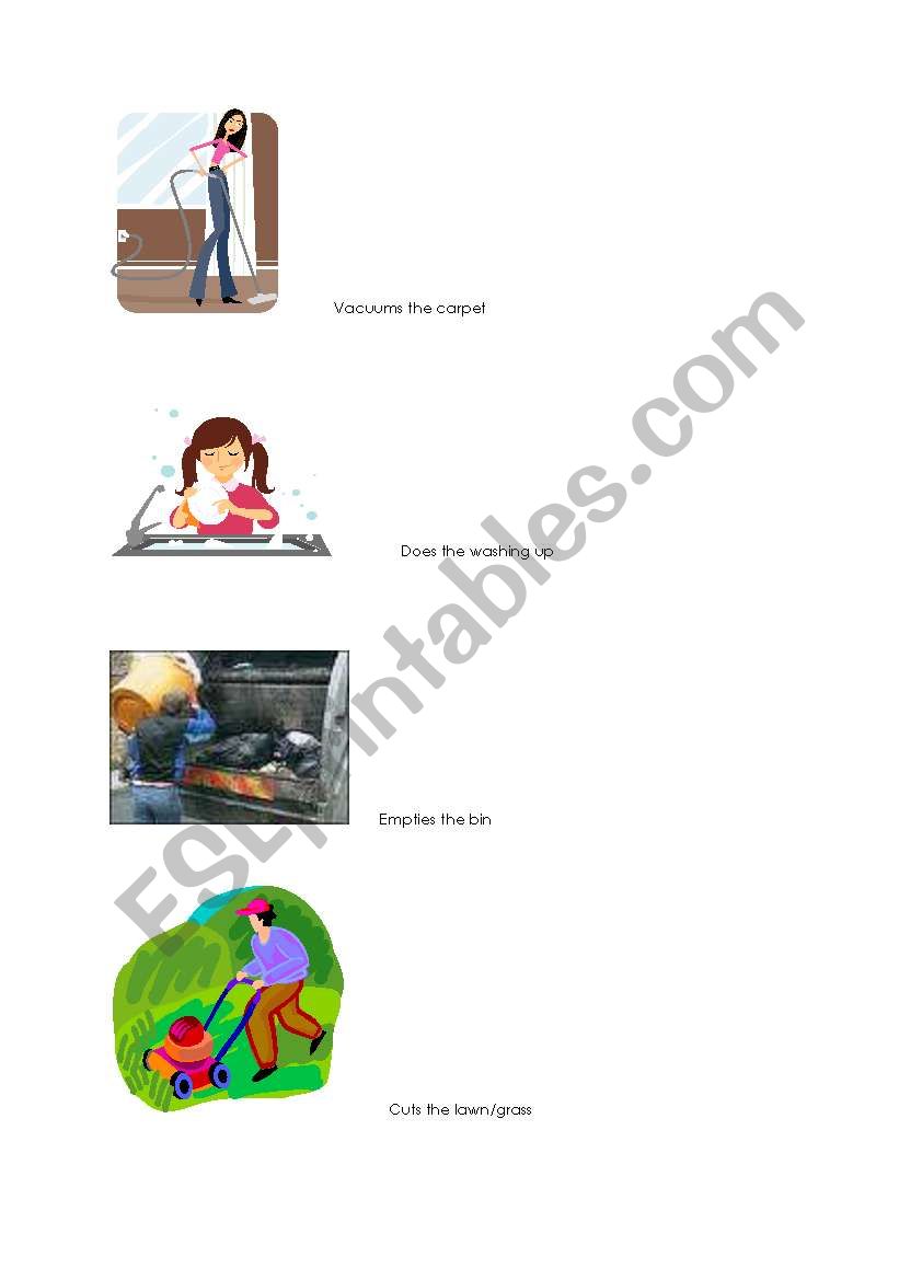 Household chores and collocations