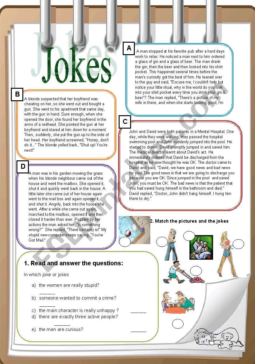 Jokes ESL Worksheet By Zdenda