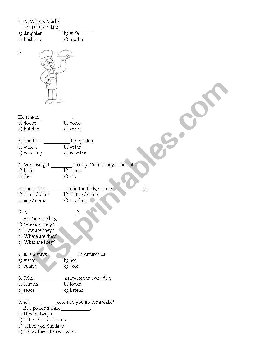 grammar review worksheet