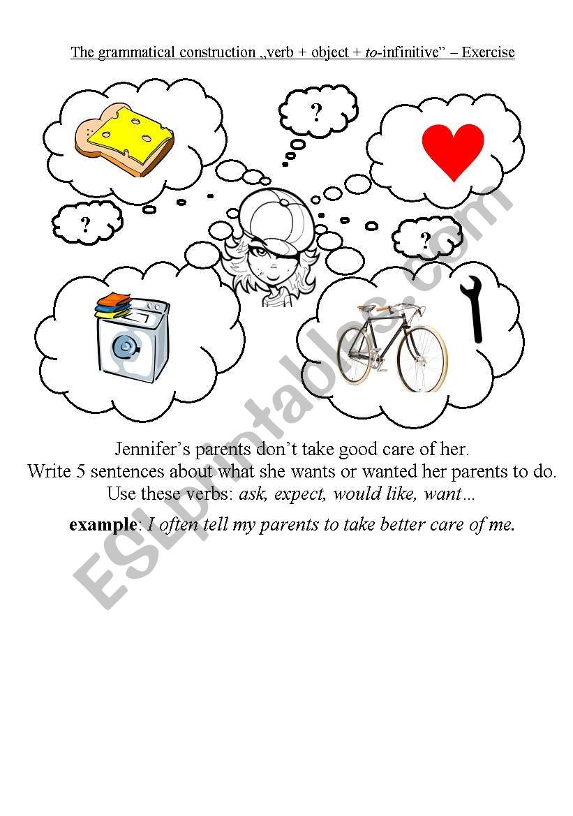 Exercise 2 Verb object to infinitive ESL Worksheet By Fortherea