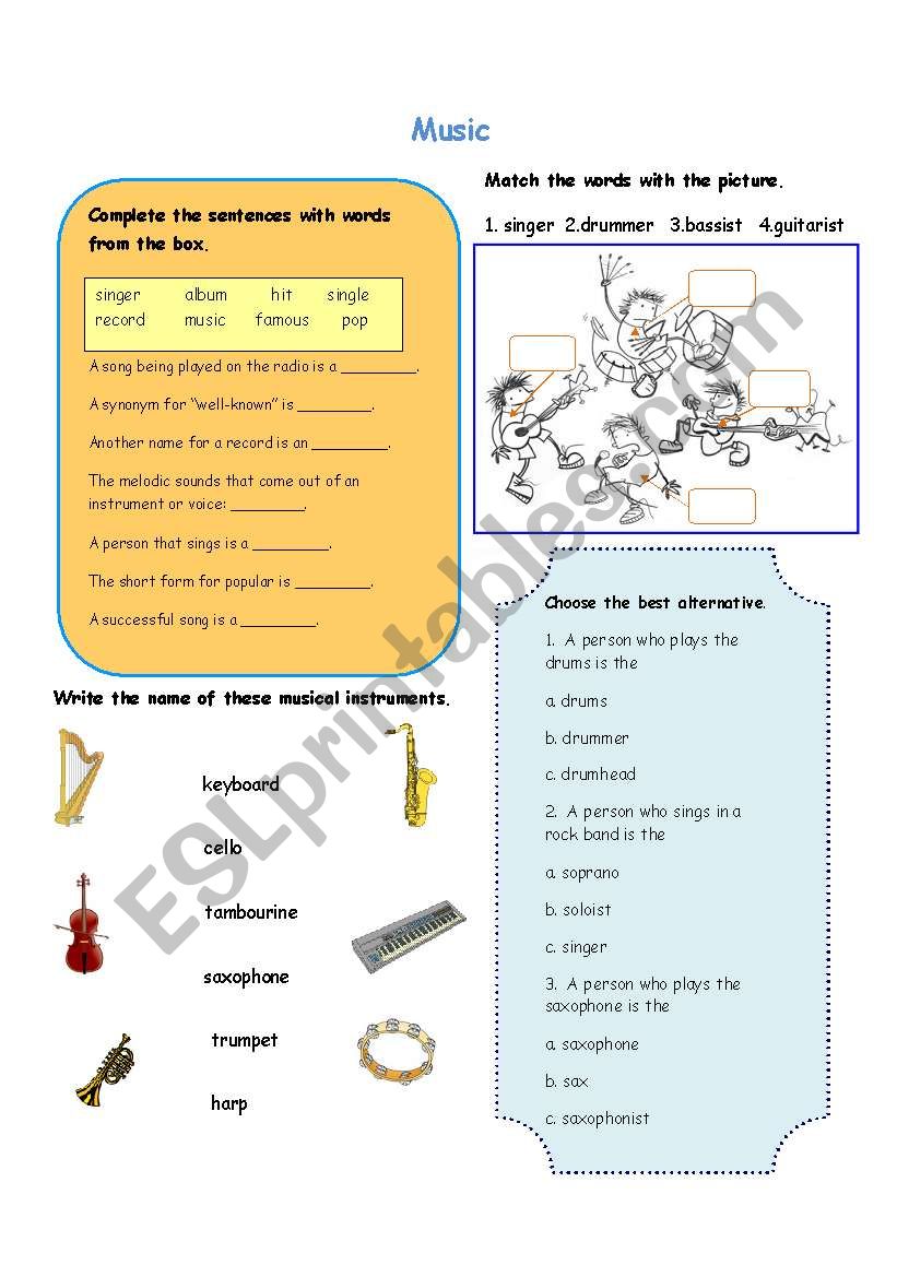 Music worksheet