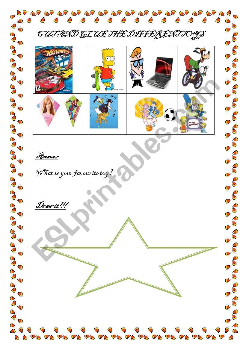 Toys for kids worksheet