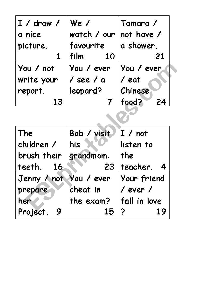 Present Perfect Bingo-bluish11