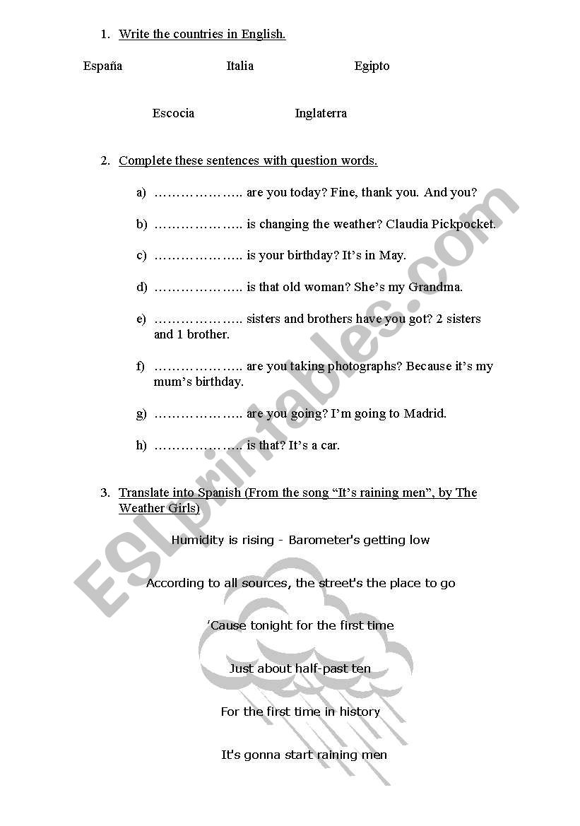 The weather (2nd part) worksheet