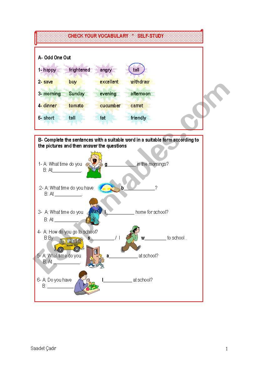 sbs vocabulary worksheet