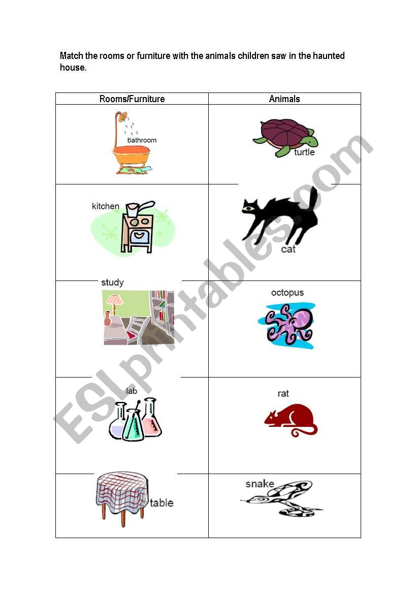 furniture worksheet