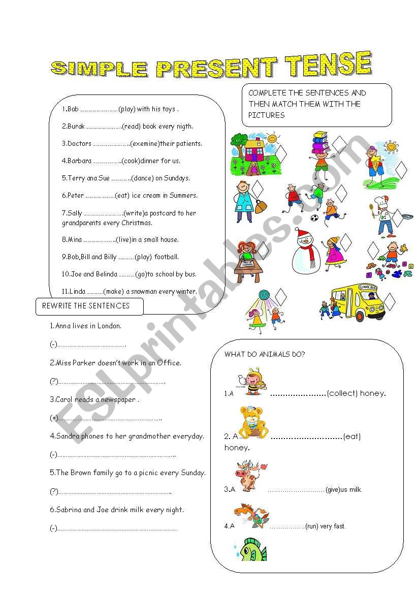 simple present tense worksheet