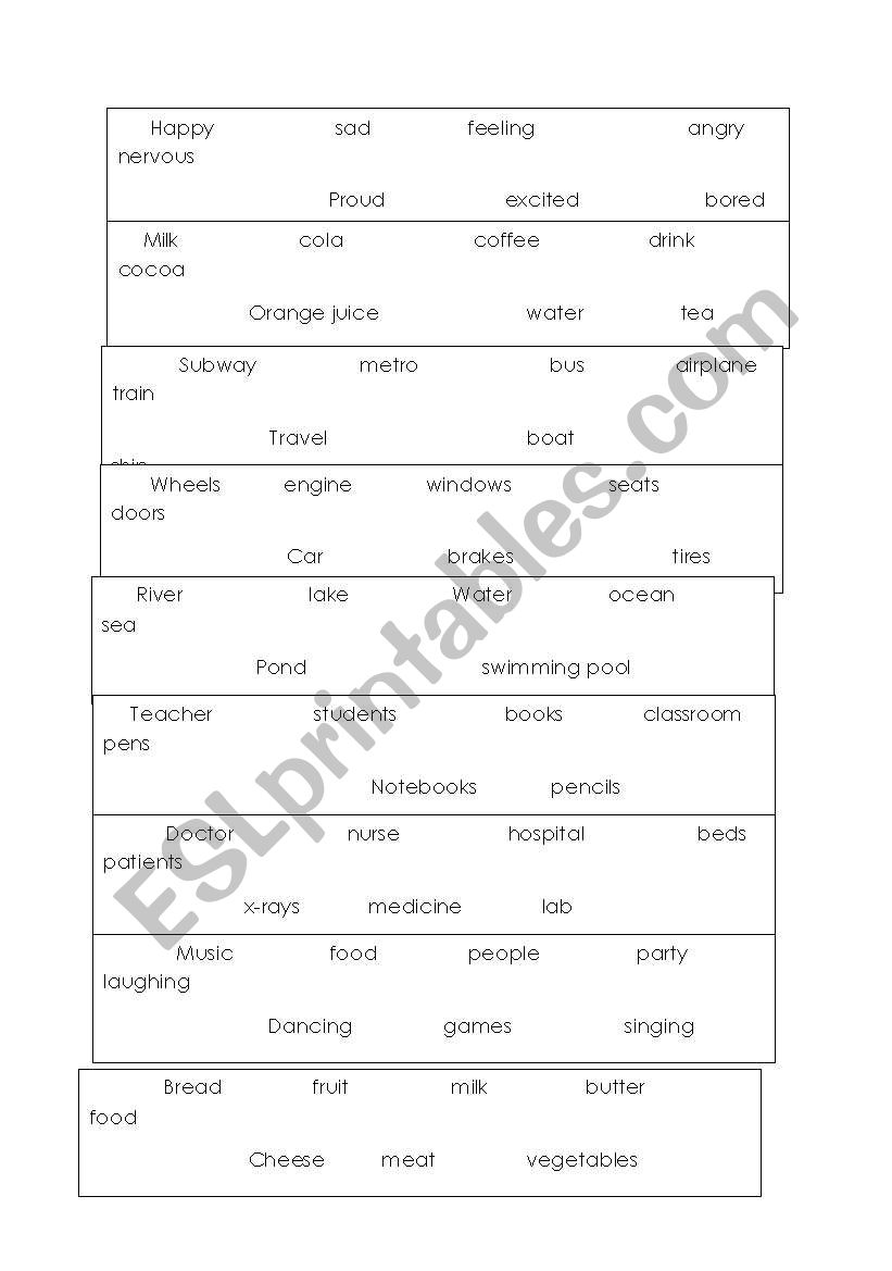 classifing worksheet