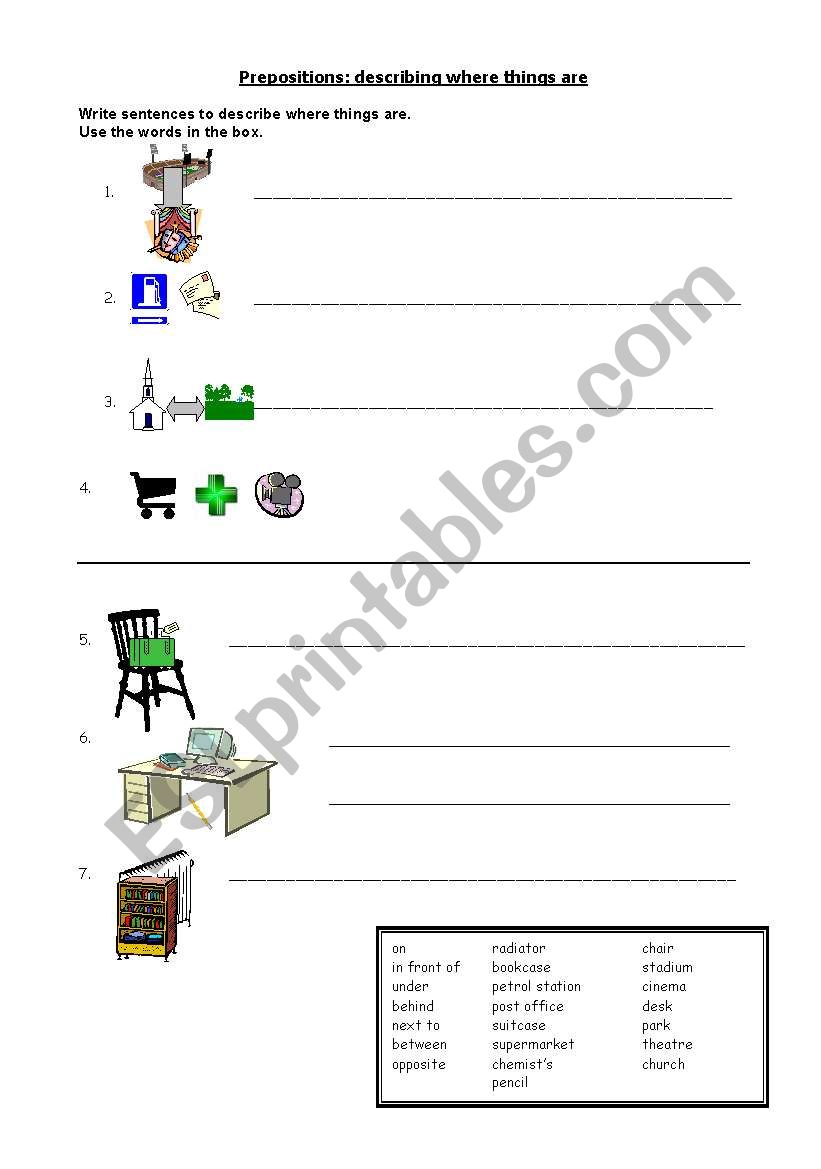 Prepositions (2) worksheet