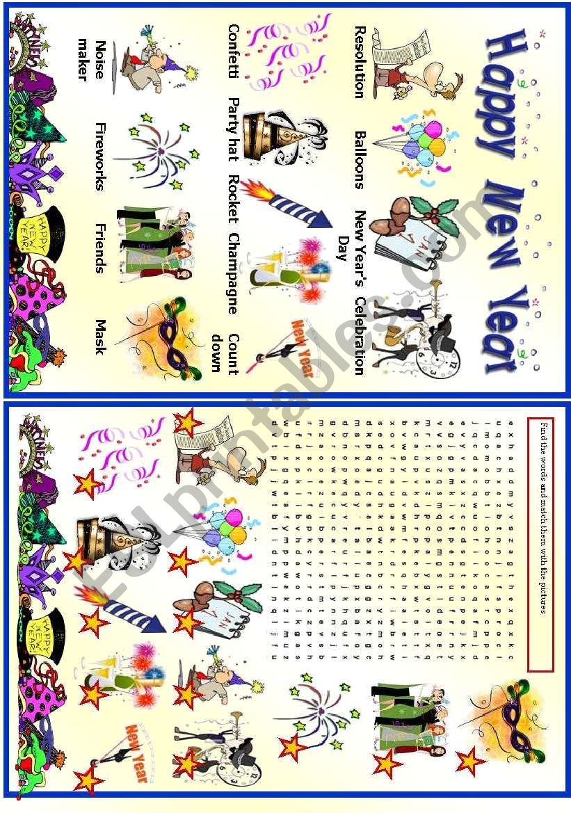 New Year - Vocabulary worksheet