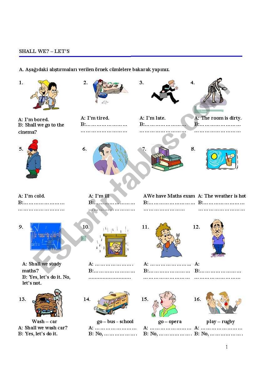 SHALL WE LET´S - ESL worksheet by armes61