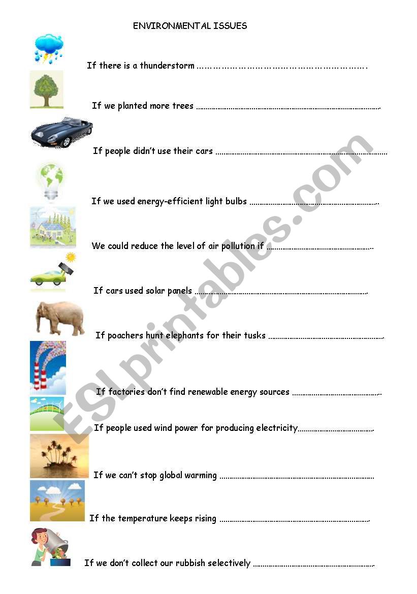 Environmental problems worksheet