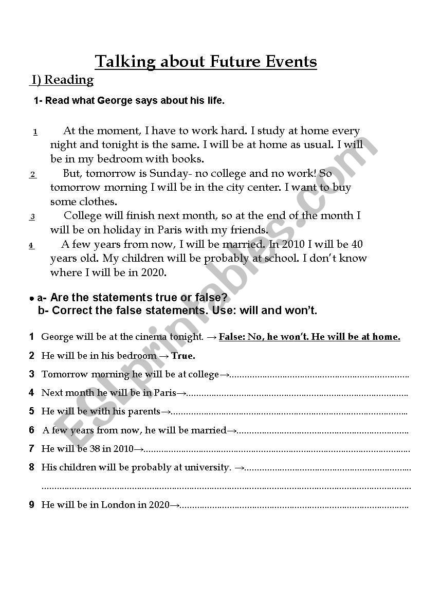 AN ENGLISH TEST worksheet