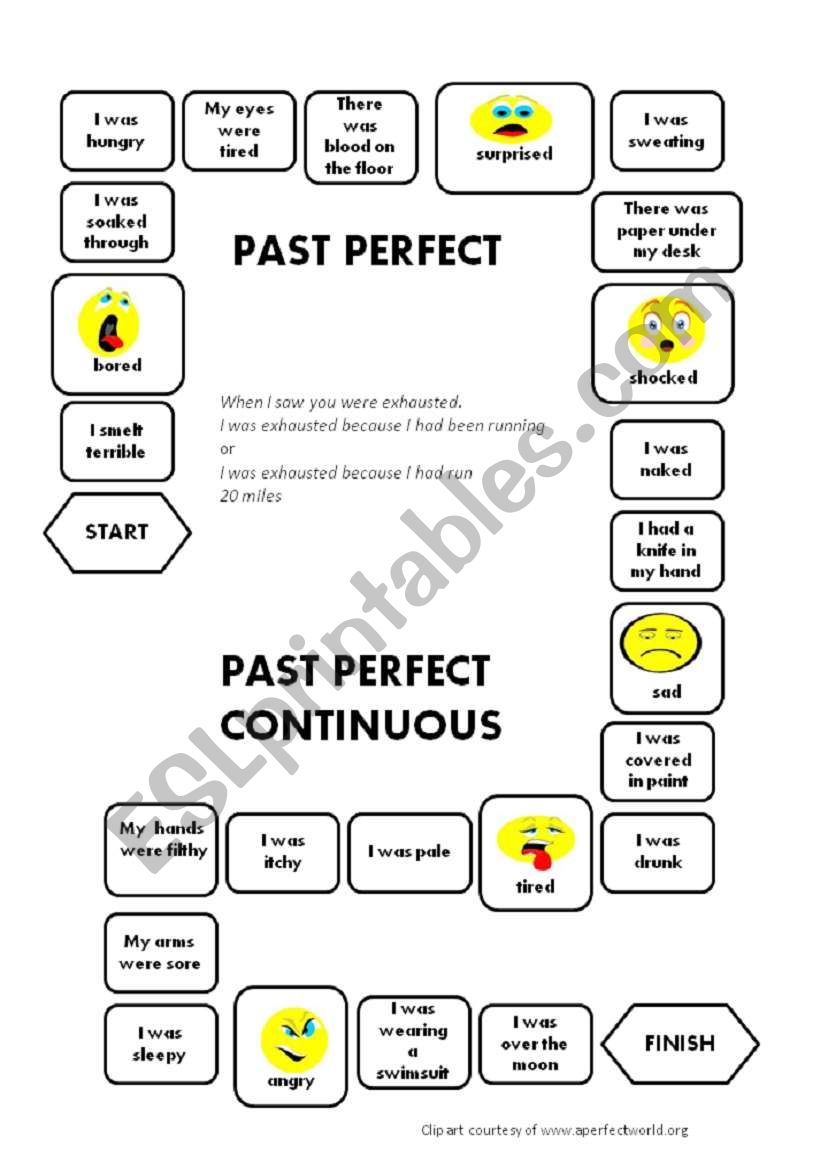 Past Perfect - Past Perfect Continuous - a boardgame - ESL worksheet by  dobrawaa