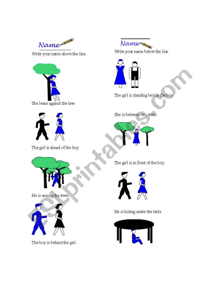 preposition worksheet