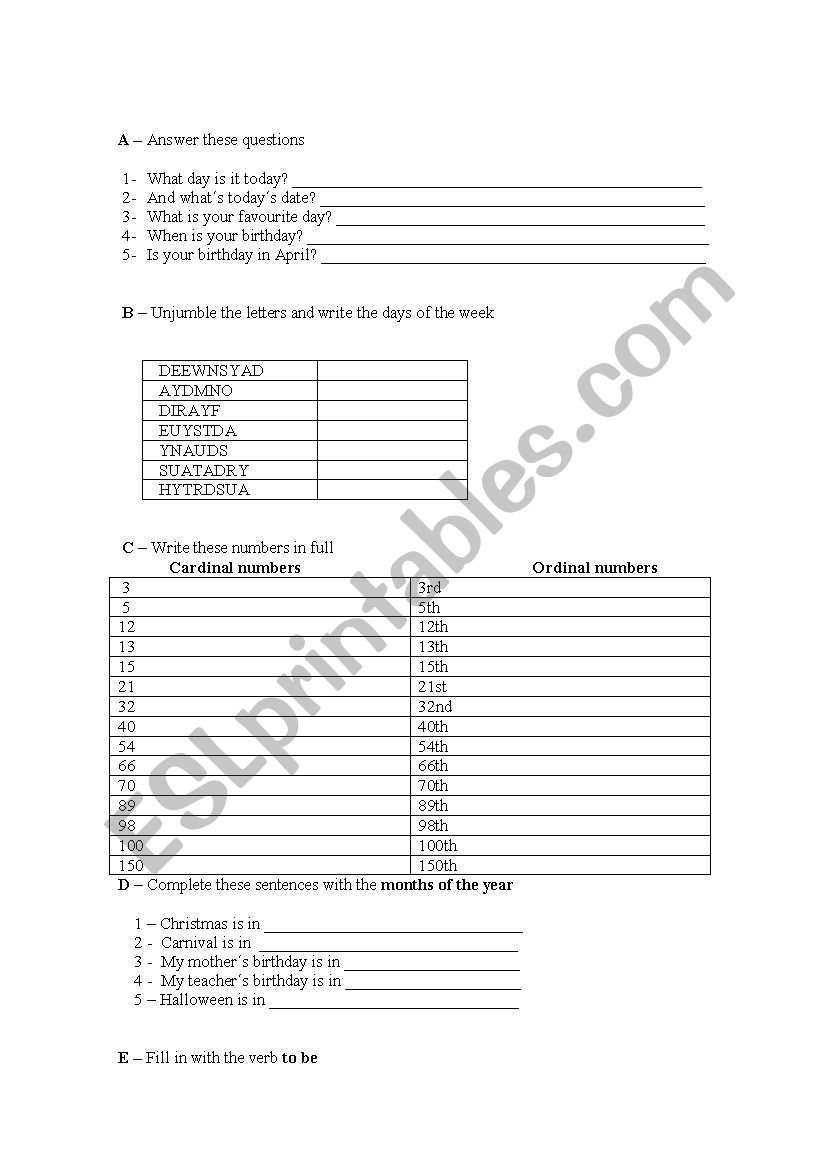 formative work worksheet