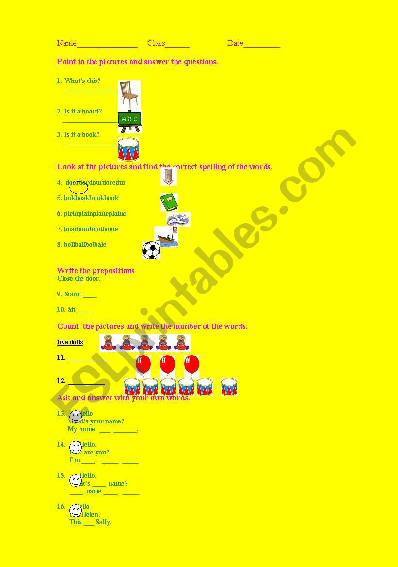 Super and colourful worksheet with vocabulary,spelling,grammar,writing and pictures