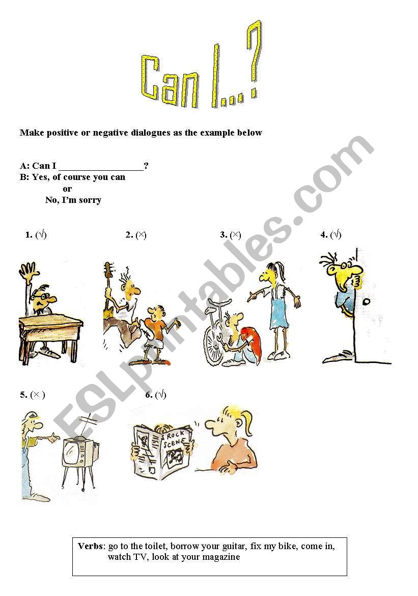 Can for permission worksheet