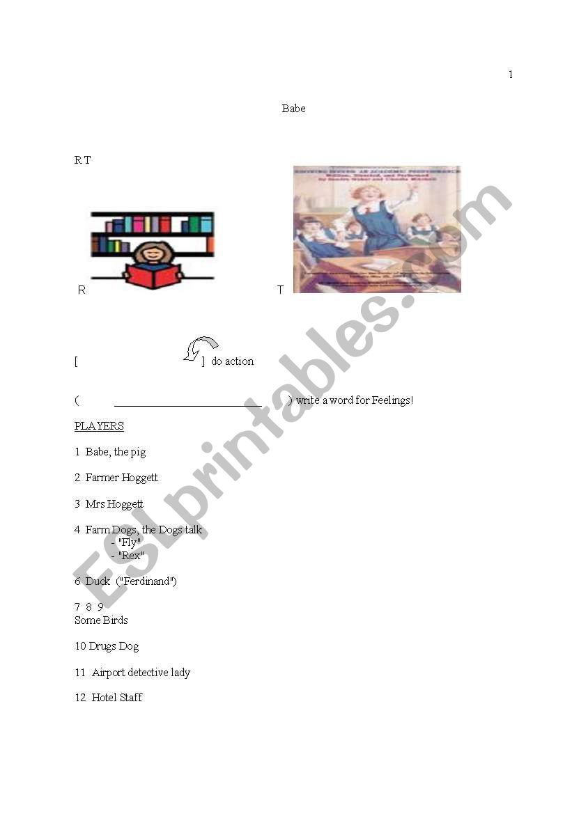 Babe an RT with Illustrations worksheet