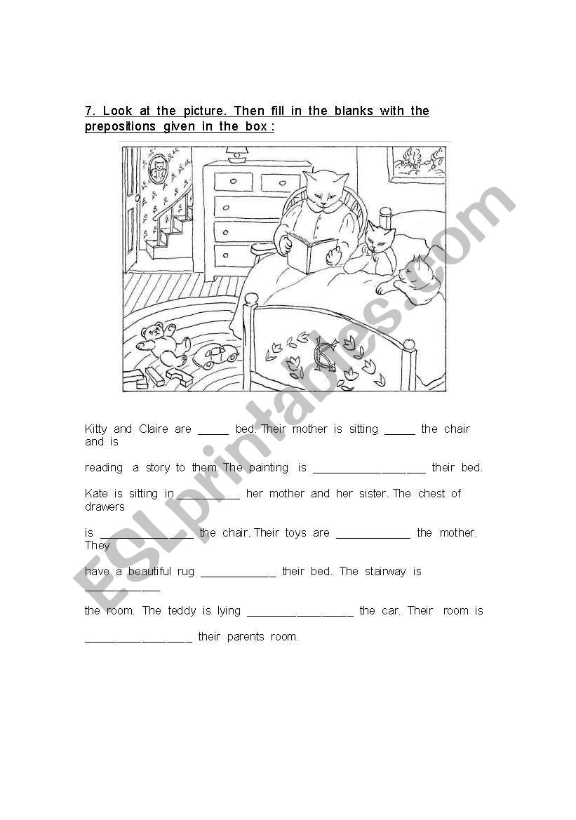 prepositions worksheet