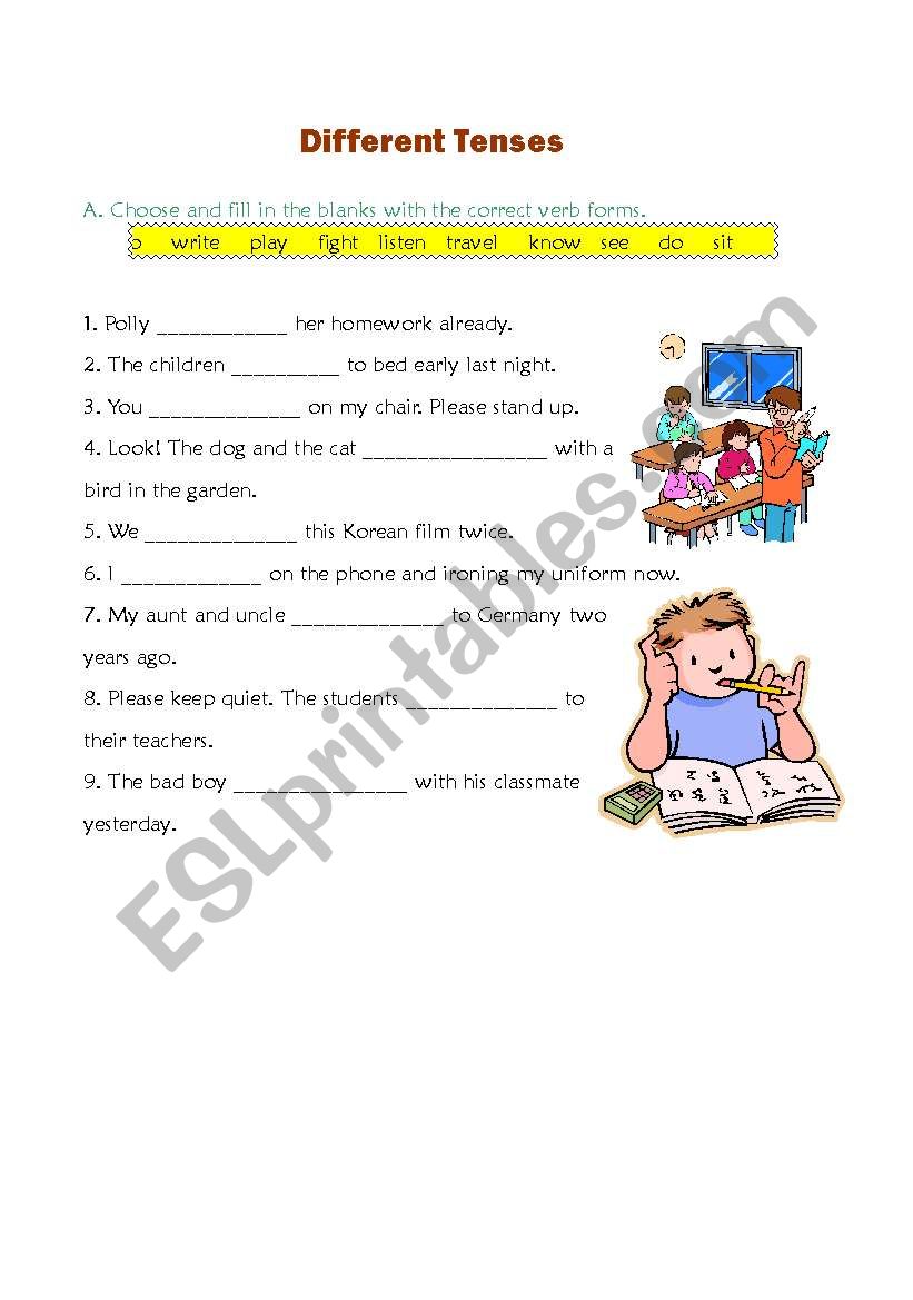 Different Tenses worksheet