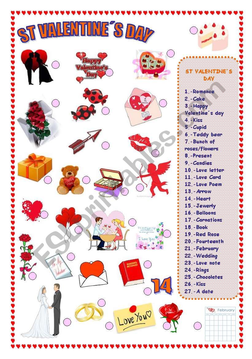 ST VALENTINE´S DAY - ESL worksheet by Refuerzo