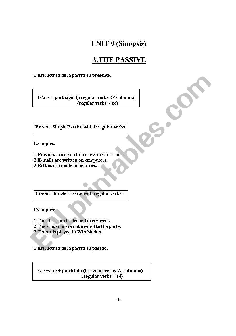 passive worksheet