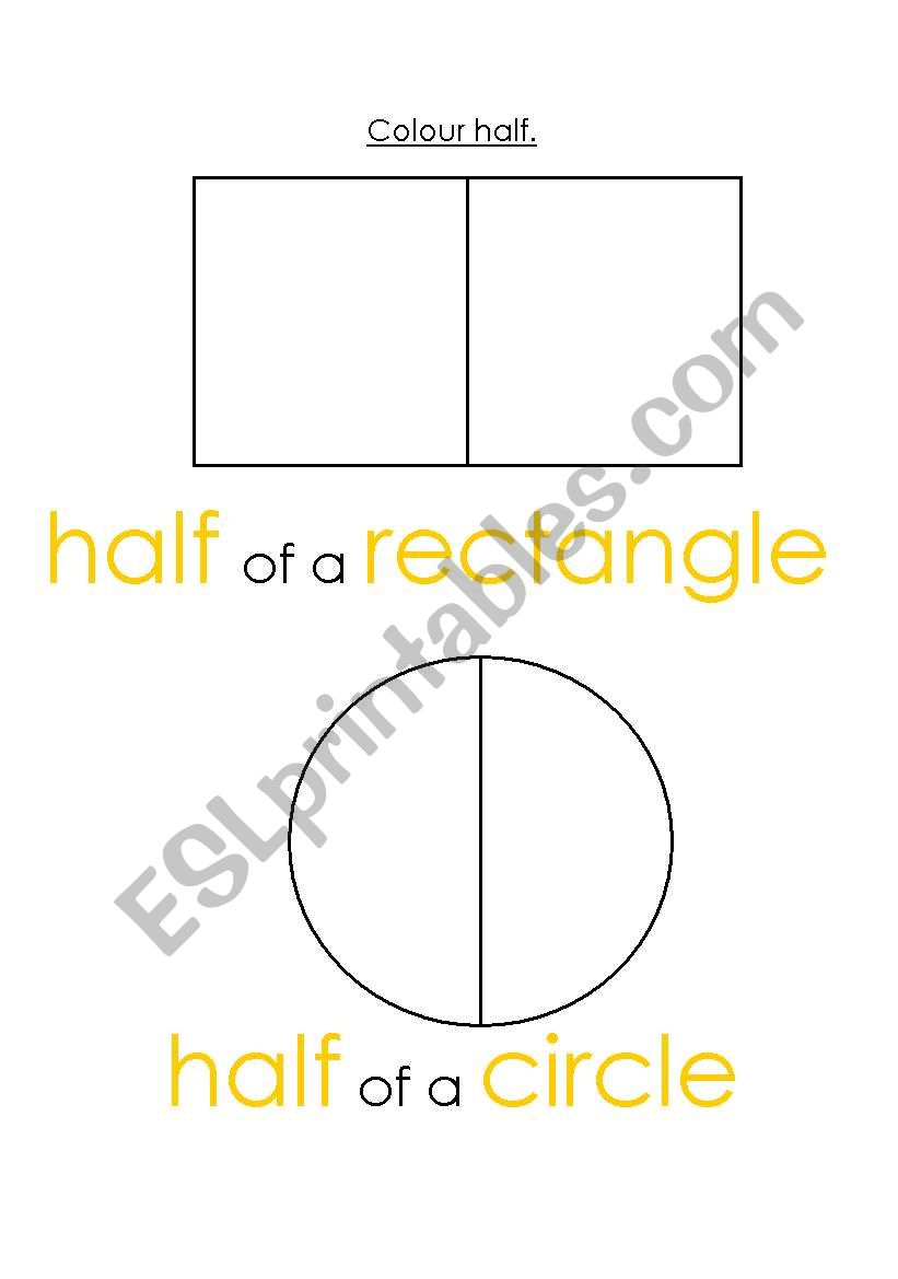 fractions (Half) worksheet