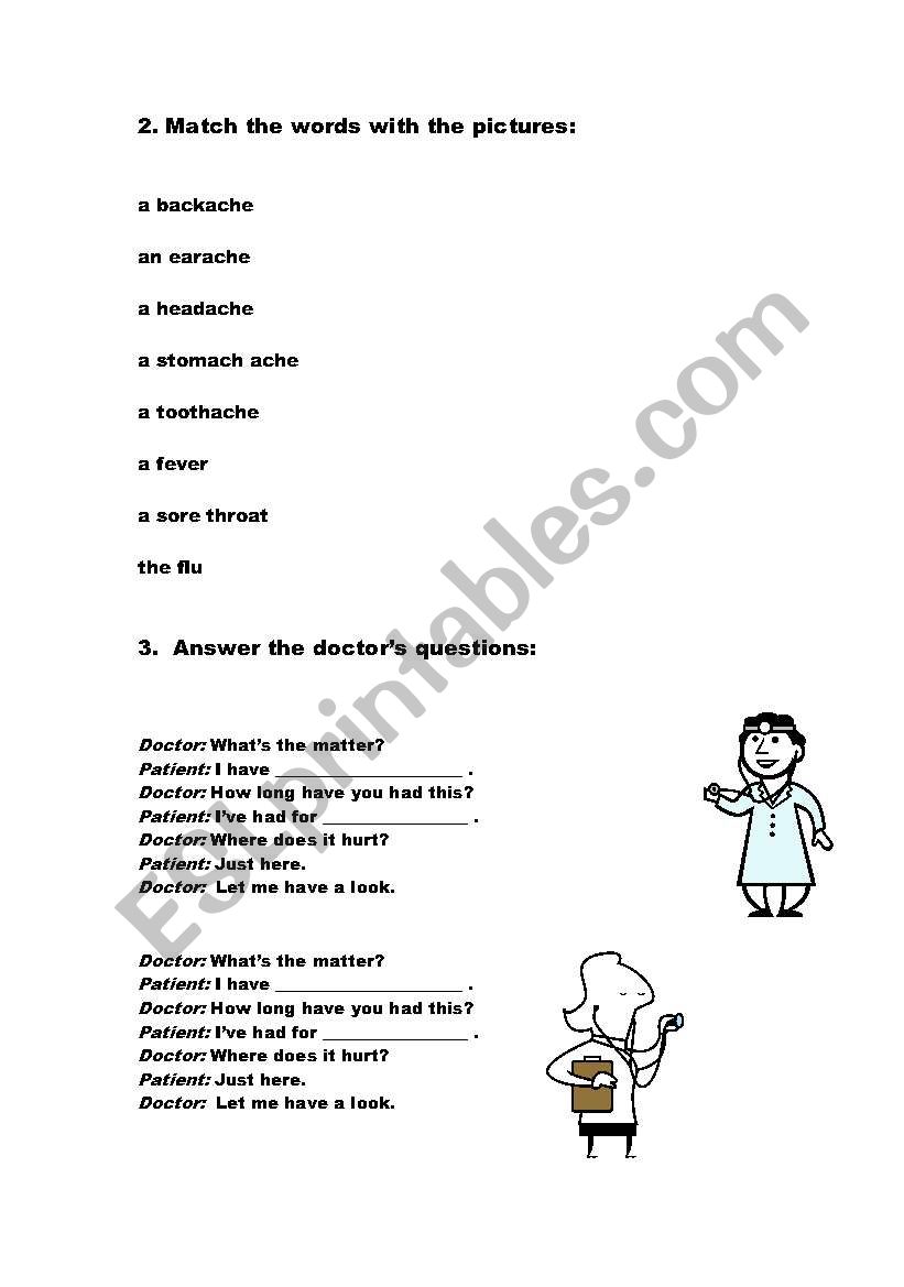 Visit the Doctor worksheet