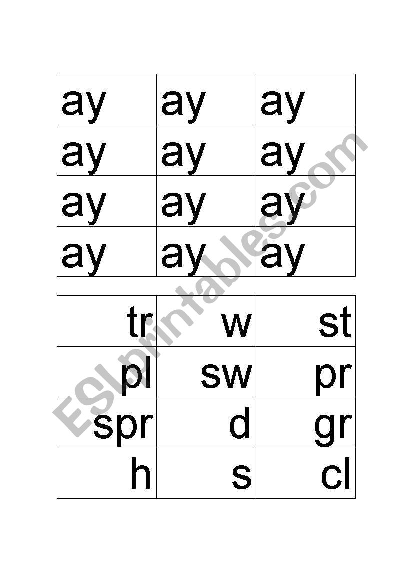 Making -ay family words worksheet