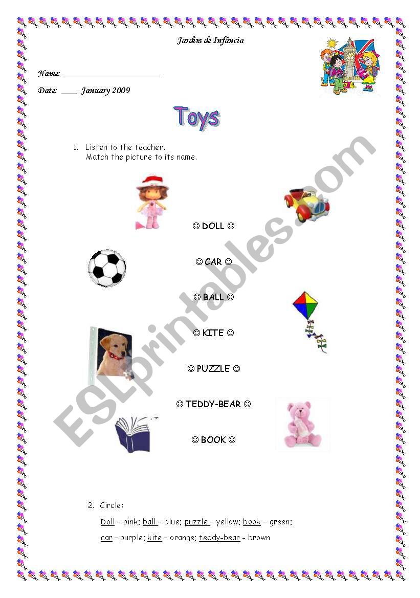 Toys worksheet