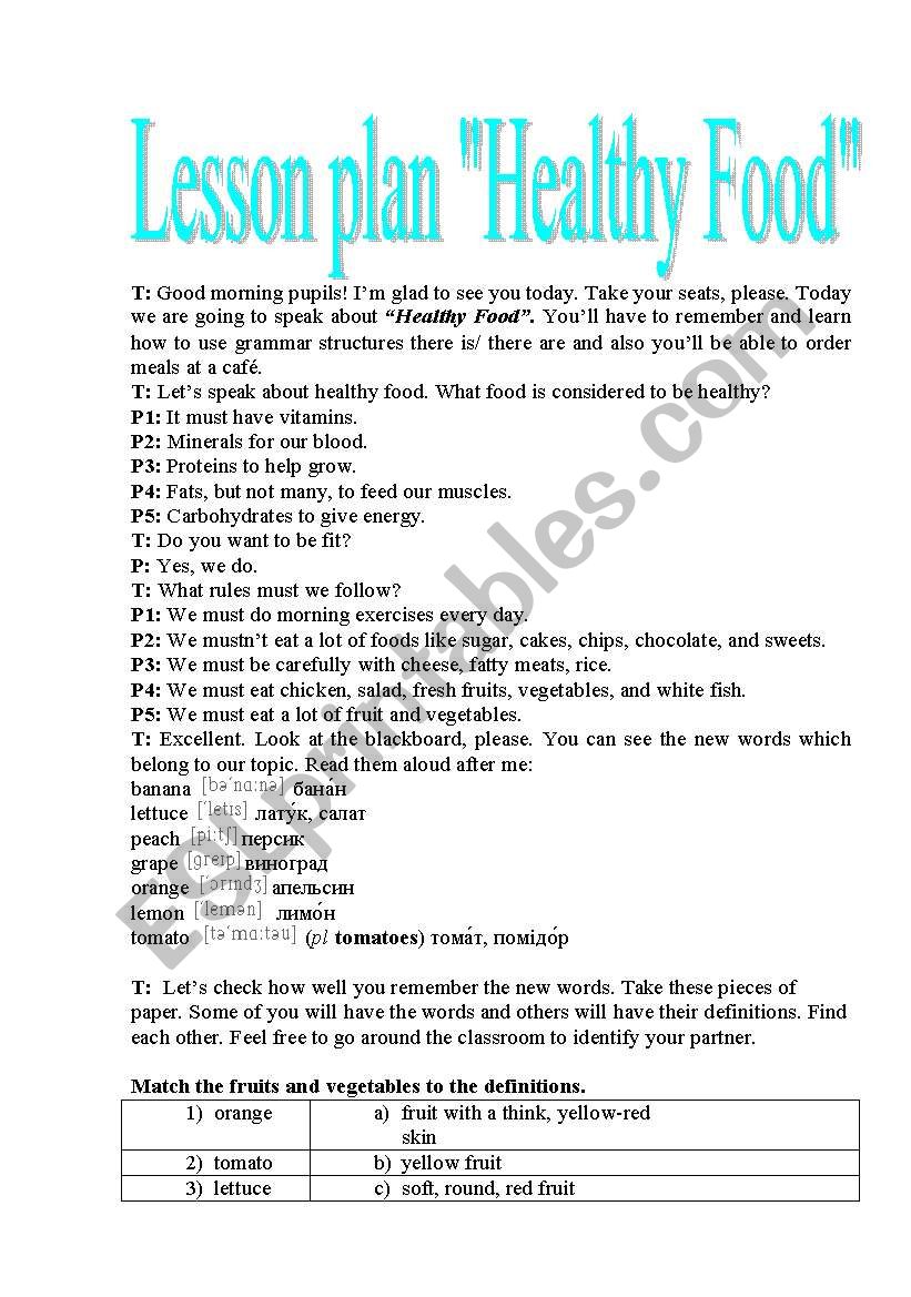 lesson-plan-healthy-food-esl-worksheet-by-sweet-tooth