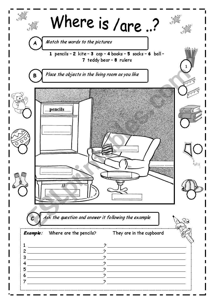 TO BE + PREPOSITIONS 1 worksheet