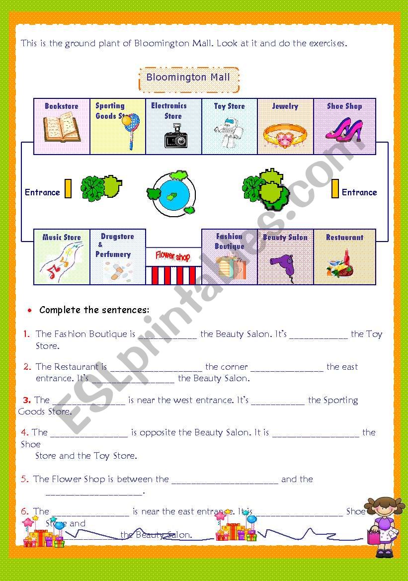Bloomington Mall Ground Plan worksheet