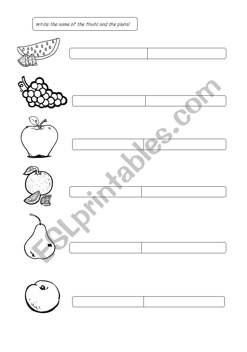 Fruits worksheet