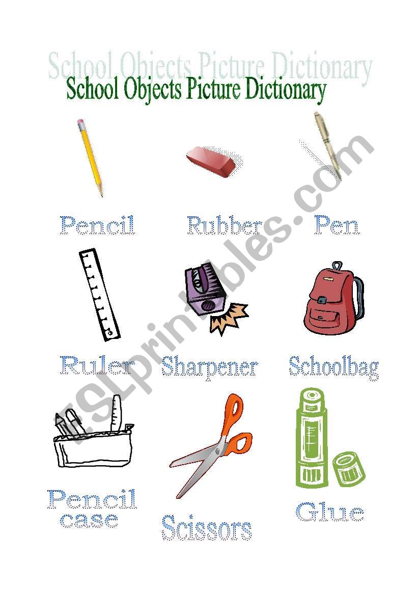 english-worksheets-school-objects-picture-dictionary