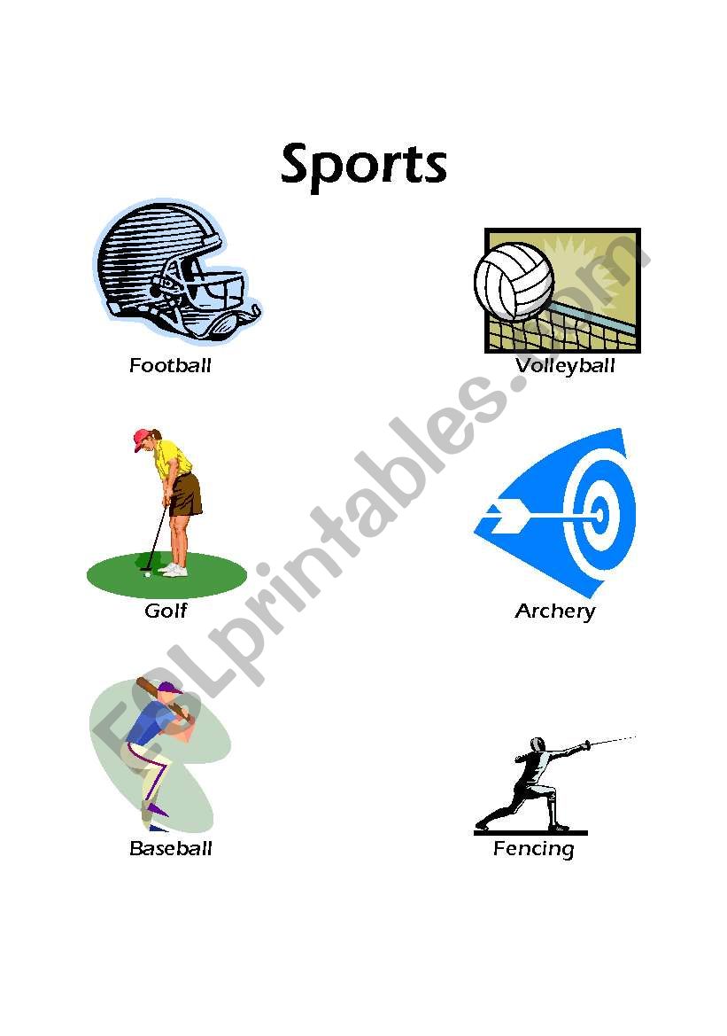 Sports - Printable worksheet