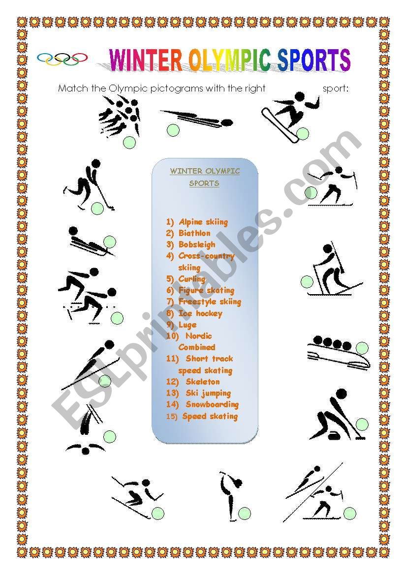 WINTER OLYMPIC GAMES (II) - ESL worksheet by tista