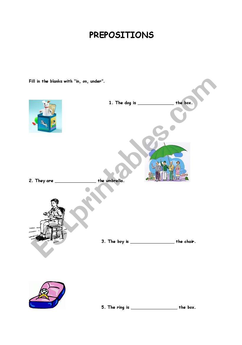 Prepositions  worksheet