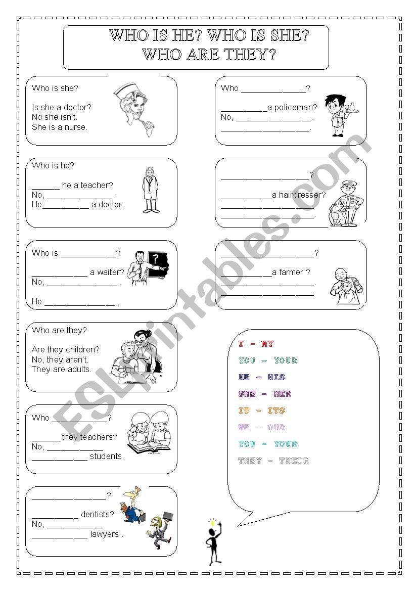 WHO IS WHO? worksheet