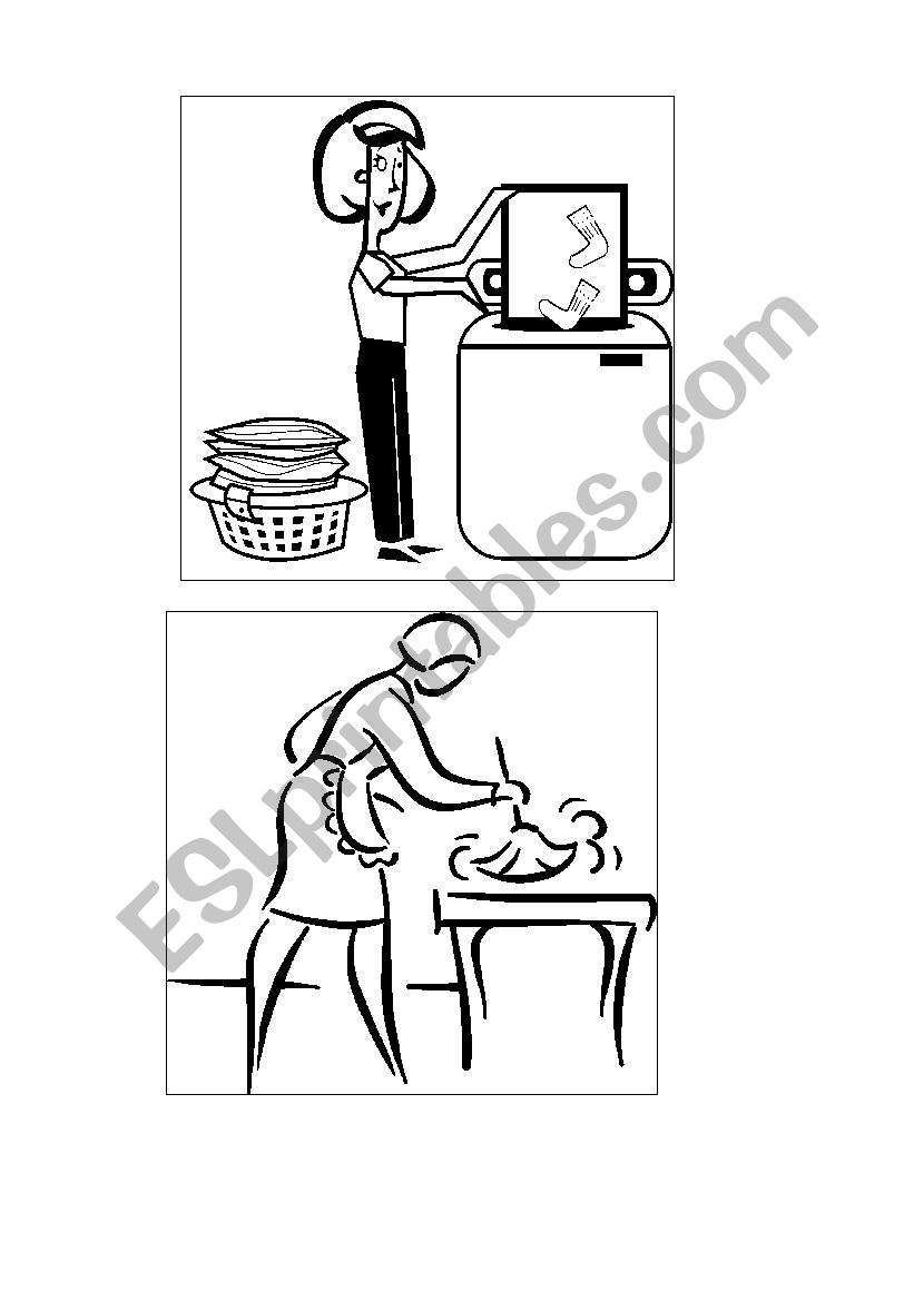 Home activities pictures worksheet