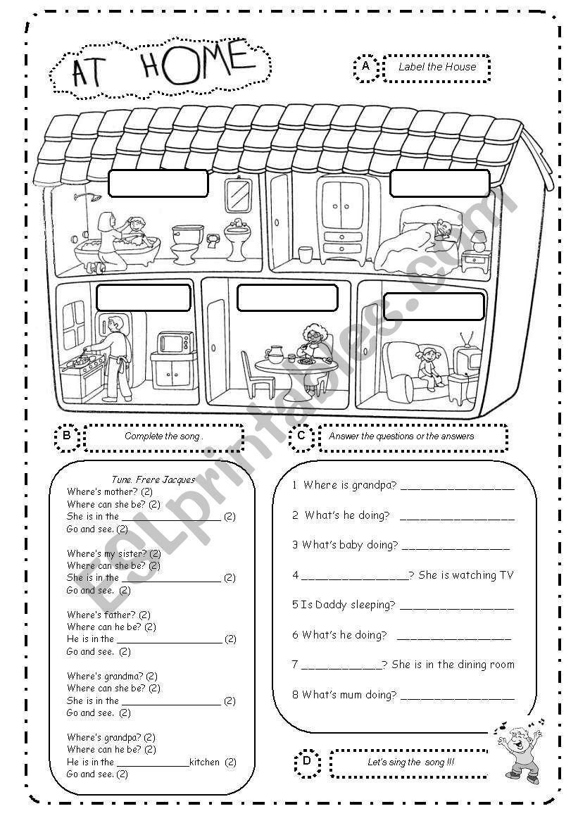 HOUSE  B&W worksheet