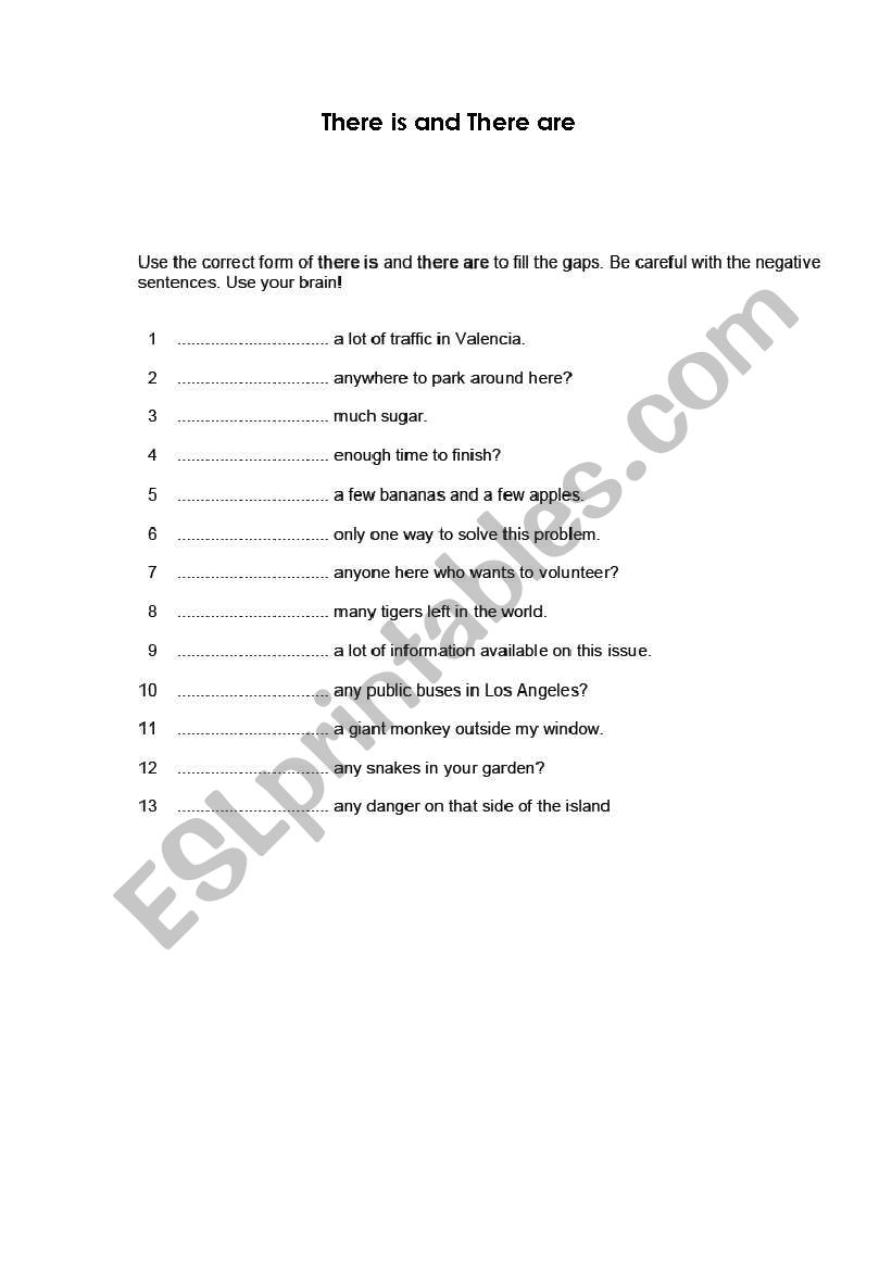 Thereis/thereare worksheet