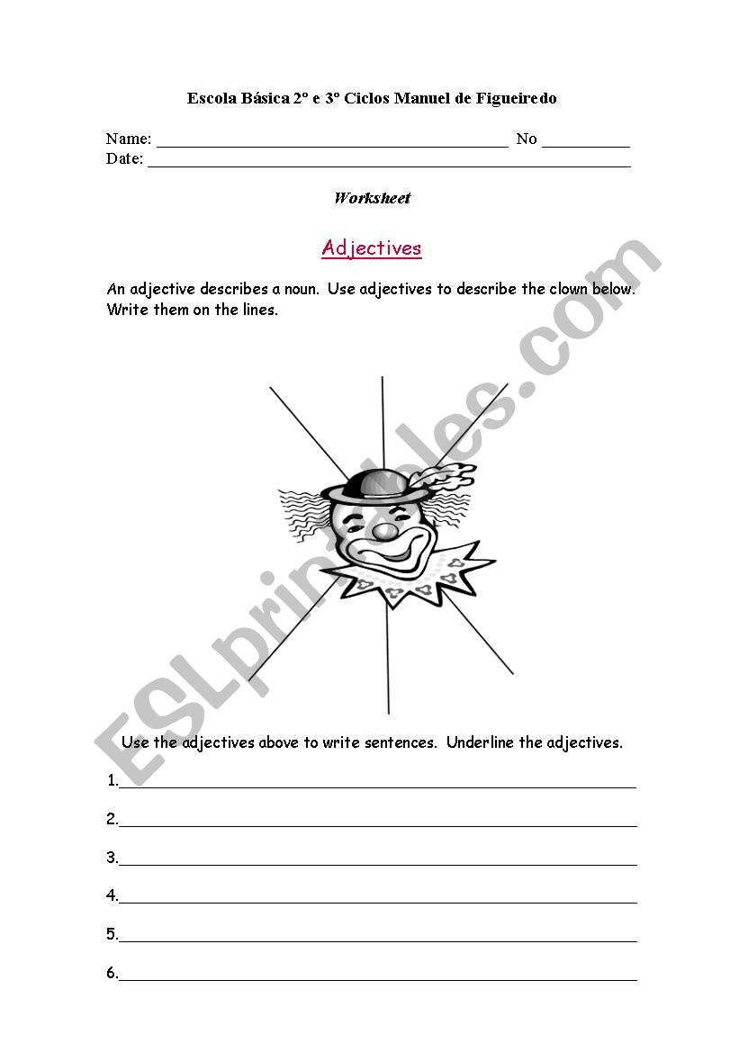 adjectives worksheet