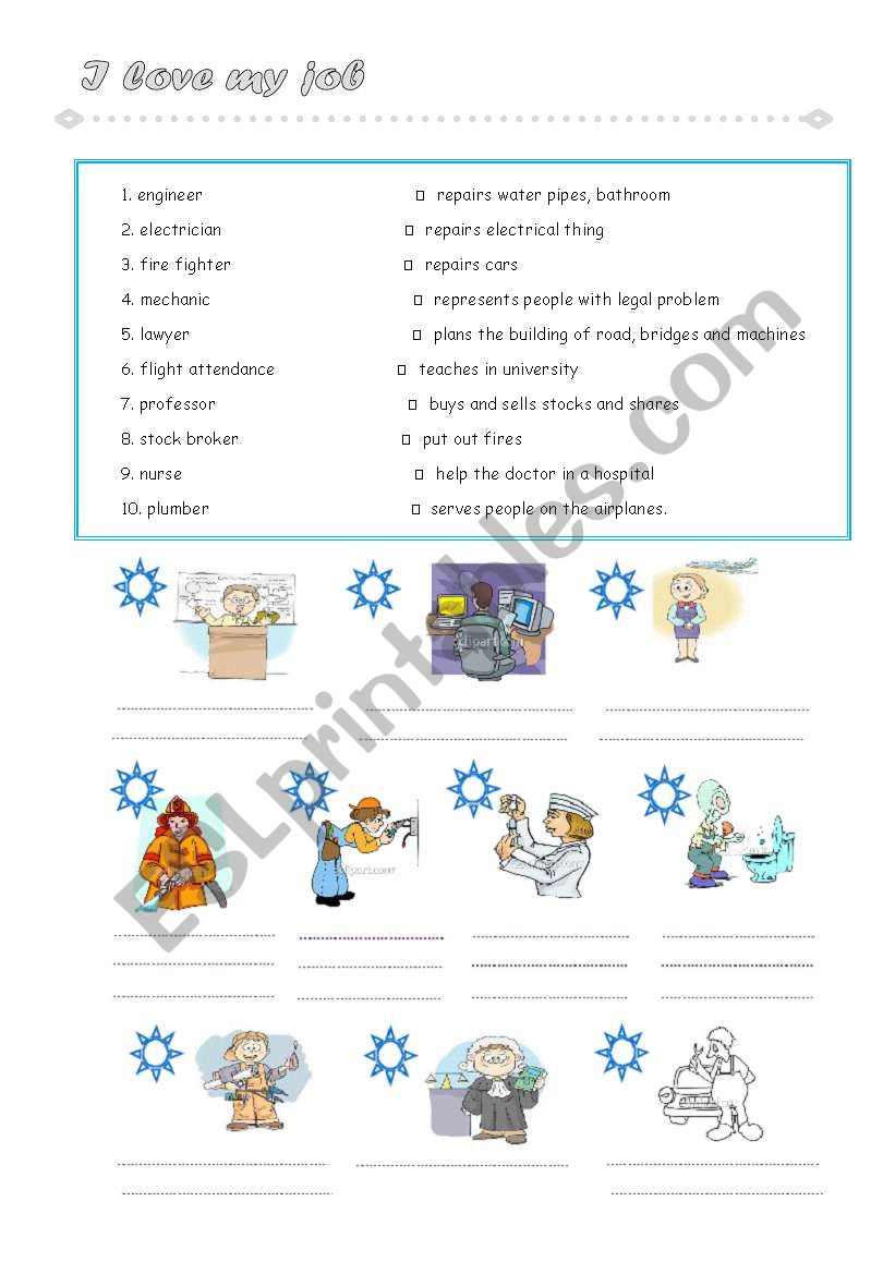 Jobs (8 of 10) worksheet