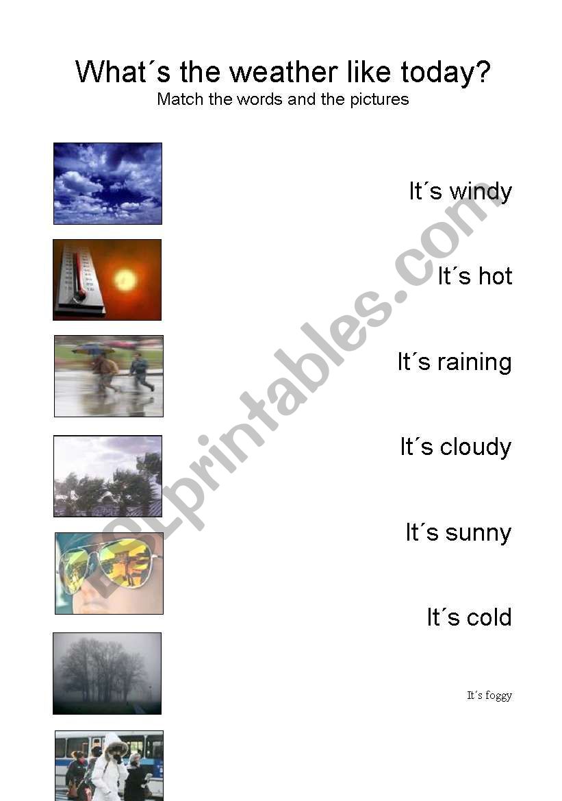 Whats the weather like today worksheet