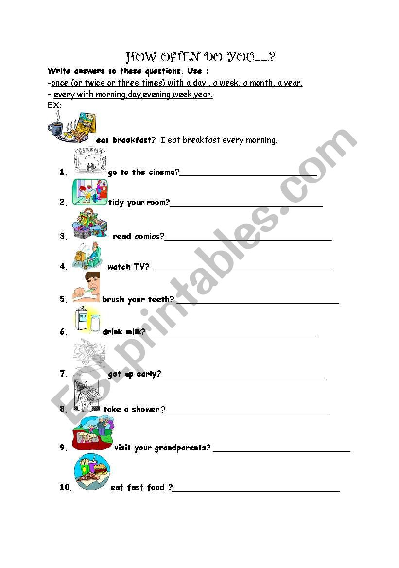 ADVERBS OF FREQUENCY ESL Worksheet By Ebrucimen