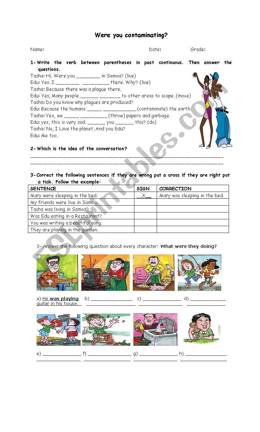 Were you contaminating? worksheet